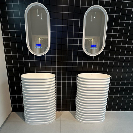 Раковина напольная Abber Stein 58 см AS2550-H, белый матовый фото 4