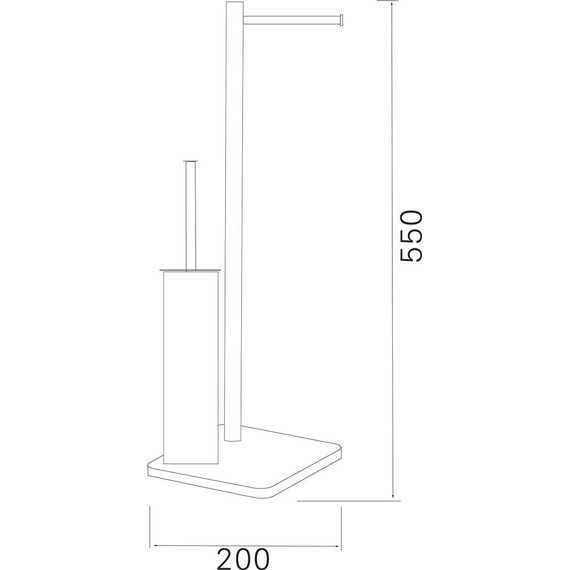 Стойка с держателем и ёршиком Azario Altre AZ-421B, цвет чёрный матовый - 2 Стойка с держателем и ёршиком Azario Altre AZ-421B, цвет чёрный матовый фото 2