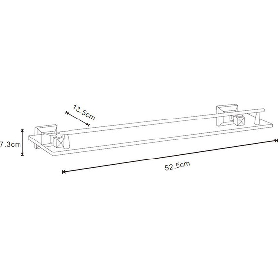 Стеклянная полка Azario Altre 52 см AZ-96003B, цвет чёрный матовый фото 2