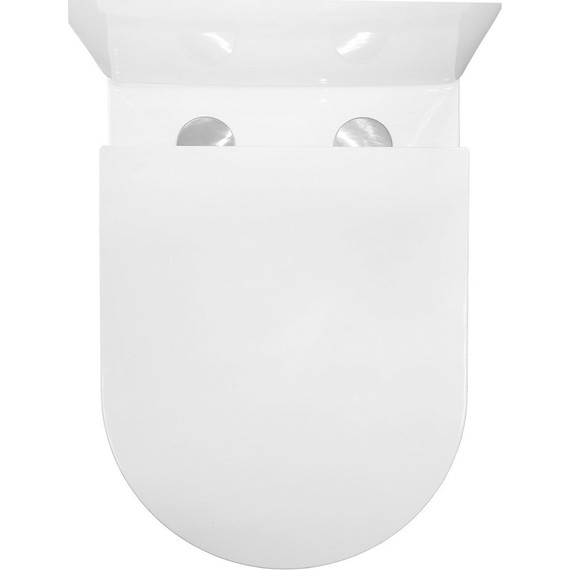 Унитаз-компакт безободковый Azario Conto AZ-T005BR с тонкой крышкой микролифт (Система смыва торнадо), Цвет производителя: белый - 14 Унитаз-компакт безободковый Azario Conto AZ-T005BR с тонкой крышкой микролифт (Система смыва торнадо), Цвет производителя: белый фото 14