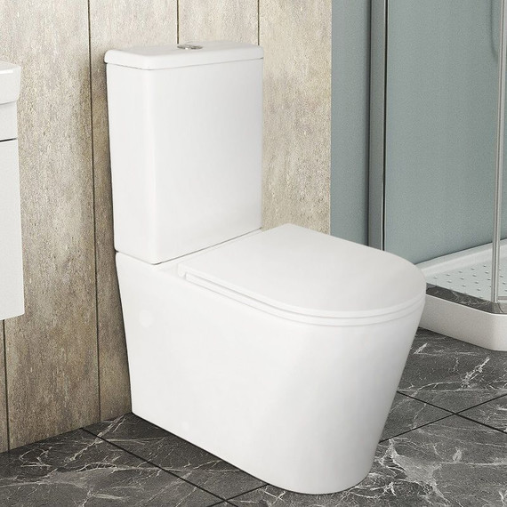 Унитаз-компакт безободковый Azario Conto AZ-T005BR с тонкой крышкой микролифт (Система смыва торнадо), Цвет производителя: белый - 18 Унитаз-компакт безободковый Azario Conto AZ-T005BR с тонкой крышкой микролифт (Система смыва торнадо), Цвет производителя: белый фото 18