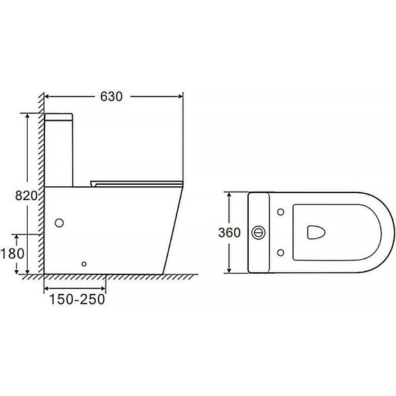 Унитаз-компакт безободковый Azario Conto AZ-T005BR с тонкой крышкой микролифт (Система смыва торнадо), Цвет производителя: белый - 19 Унитаз-компакт безободковый Azario Conto AZ-T005BR с тонкой крышкой микролифт (Система смыва торнадо), Цвет производителя: белый фото 19