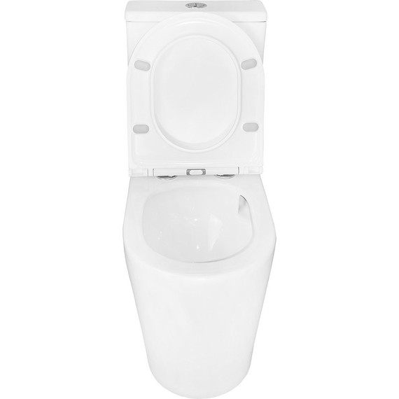 Унитаз-компакт безободковый Azario Conto AZ-T005BR с тонкой крышкой микролифт (Система смыва торнадо), Цвет производителя: белый - 6 Унитаз-компакт безободковый Azario Conto AZ-T005BR с тонкой крышкой микролифт (Система смыва торнадо), Цвет производителя: белый фото 6
