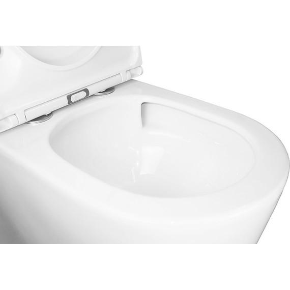 Унитаз-компакт безободковый Azario Conto AZ-T005BR с тонкой крышкой микролифт (Система смыва торнадо), Цвет производителя: белый - 7 Унитаз-компакт безободковый Azario Conto AZ-T005BR с тонкой крышкой микролифт (Система смыва торнадо), Цвет производителя: белый фото 7