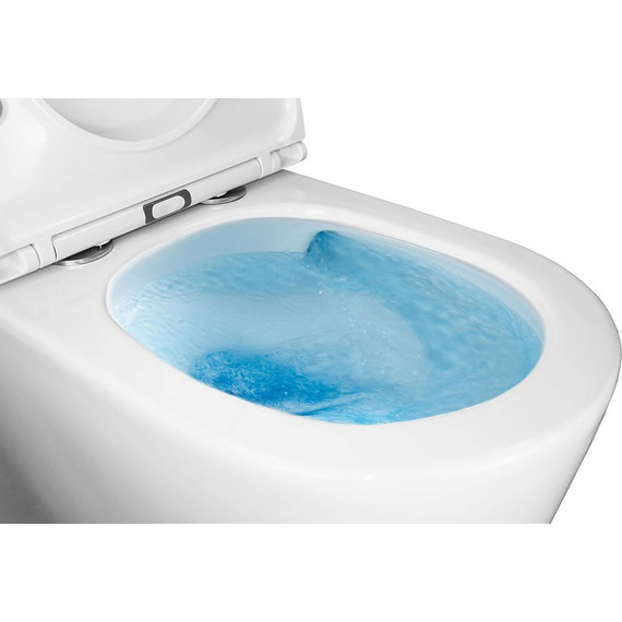 Унитаз-компакт безободковый Azario Conto AZ-T005BR с тонкой крышкой микролифт (Система смыва торнадо), Цвет производителя: белый - 8 Унитаз-компакт безободковый Azario Conto AZ-T005BR с тонкой крышкой микролифт (Система смыва торнадо), Цвет производителя: белый фото 8