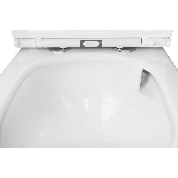 Унитаз-компакт безободковый Azario Conto AZ-T005BR с тонкой крышкой микролифт (Система смыва торнадо), Цвет производителя: белый - 9 Унитаз-компакт безободковый Azario Conto AZ-T005BR с тонкой крышкой микролифт (Система смыва торнадо), Цвет производителя: белый фото 9