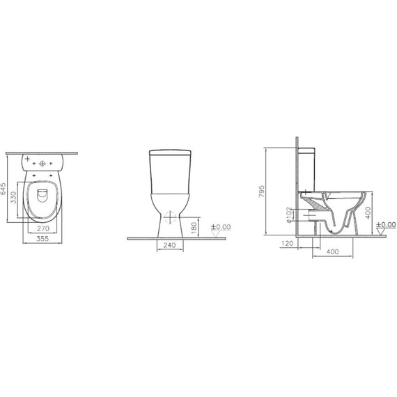Унитаз-компакт безободковый Vitra Norm Zeitgeist 9864B099-7208 с крышкой термопласт с микролифтом фото 3