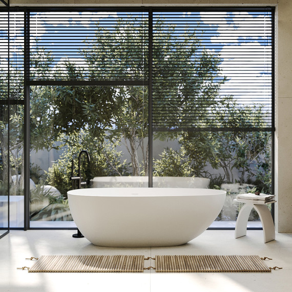 Ванна отдельностоящая Abber Stein 160x75 см AS9611-1.6, белый матовый, Размер - мм: 1600х750 фото 