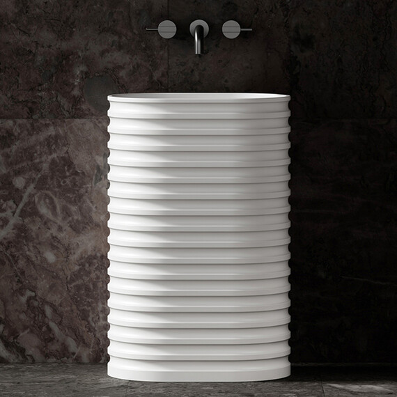 Раковина напольная Abber Stein 58 см AS2550-H, белый матовый фото 