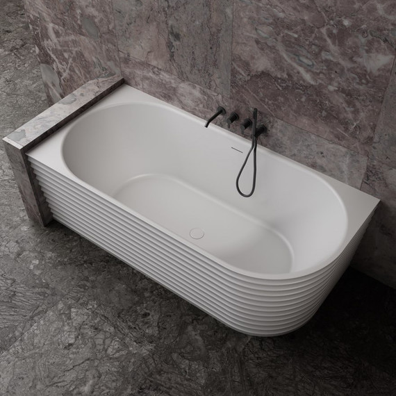 Ванна каменная Abber Stein 170x80 см AS9651 L, белый матовый фото 