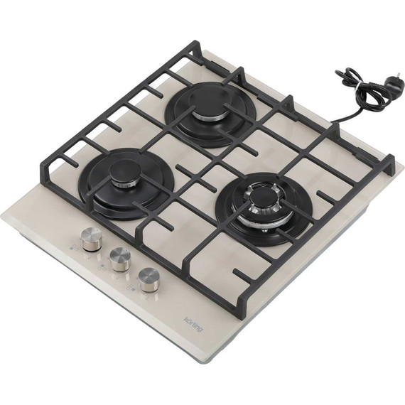 Газовая варочная поверхность Korting HGG 4825 CTB (бежевое стекло) фото 3