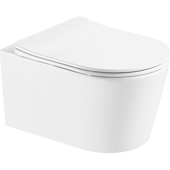 Унитаз подвесной безободковый Aquatek Оберон AQ1365T-00 с тонкой крышкой микролифт (Система смыва торнадо) - 2 Унитаз подвесной безободковый Aquatek Оберон AQ1365T-00 с тонкой крышкой микролифт (Система смыва торнадо) фото 2