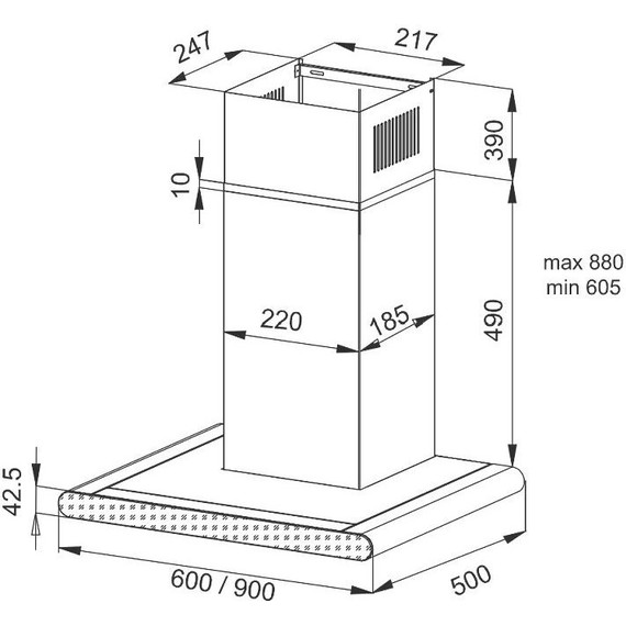 Вытяжка Korting KHC 9958 XGN (чёрное стекло) фото 4