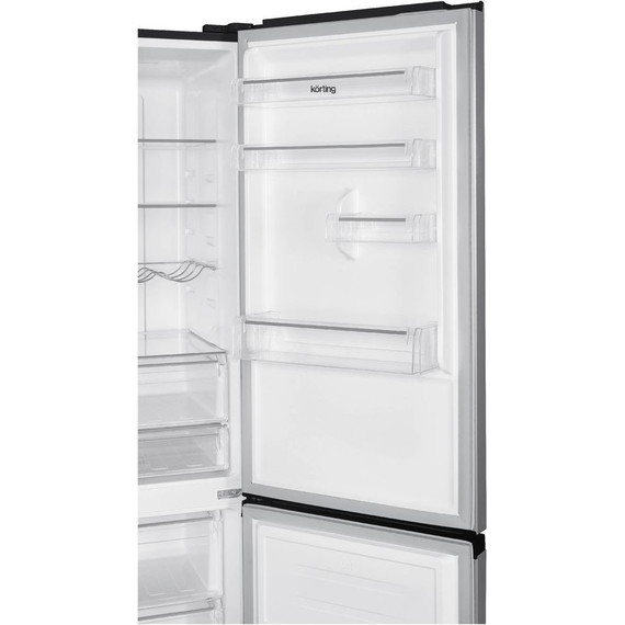 Двухкамерный холодильник Korting KNFC 62980 GN (чёрное стекло) фото 8