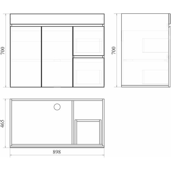 Тумба напольная с раковиной Mirsant Next 90 см (раковина Квадро 90) белый - 12 Тумба напольная с раковиной Mirsant Next 90 см (раковина Квадро 90) белый фото 12
