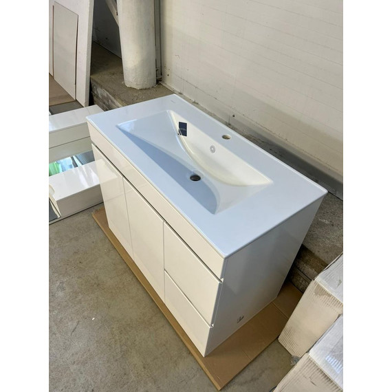 Тумба напольная с раковиной Mirsant Next 90 см (раковина Квадро 90) белый - 6 Тумба напольная с раковиной Mirsant Next 90 см (раковина Квадро 90) белый фото 6