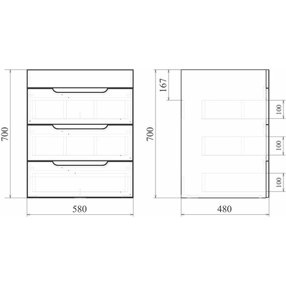 Тумба напольная с раковиной Mirsant Soho quadro 60 см (раковина Deep 60) белый фото 6