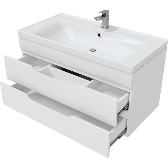 Тумба подвесная с раковиной Mirsant Soho Quadro 90 см (раковина Deep 90) - 4 Тумба подвесная с раковиной Mirsant Soho Quadro 90 см (раковина Deep 90) фото 4