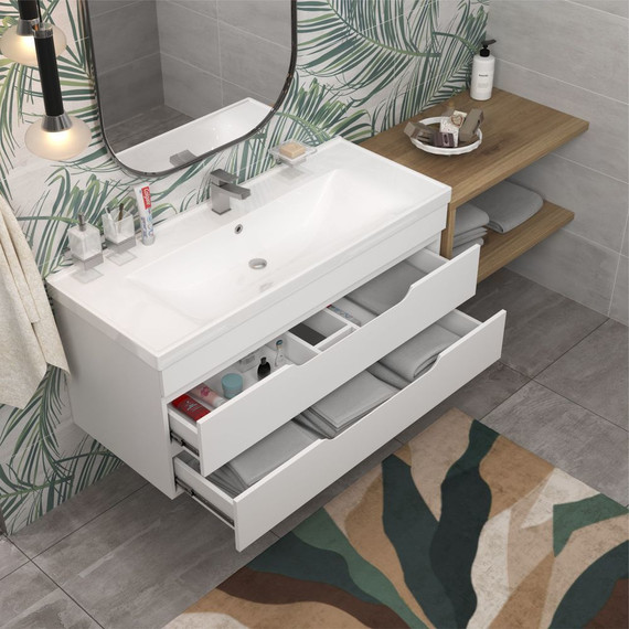 Тумба подвесная с раковиной Mirsant Soho Quadro 120 см (раковина Deep 120) фото 7