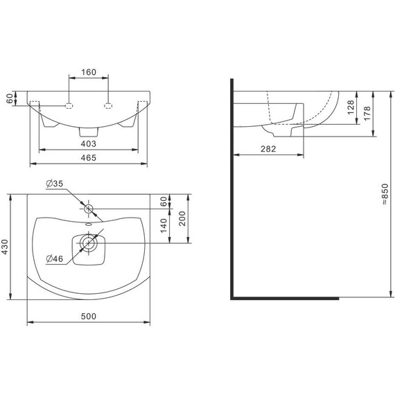 Тумба напольная с раковиной Mirsant Grace 50 см с раковиной Балтика 50, дуб белый (тумба идёт в разобранном виде) фото 8