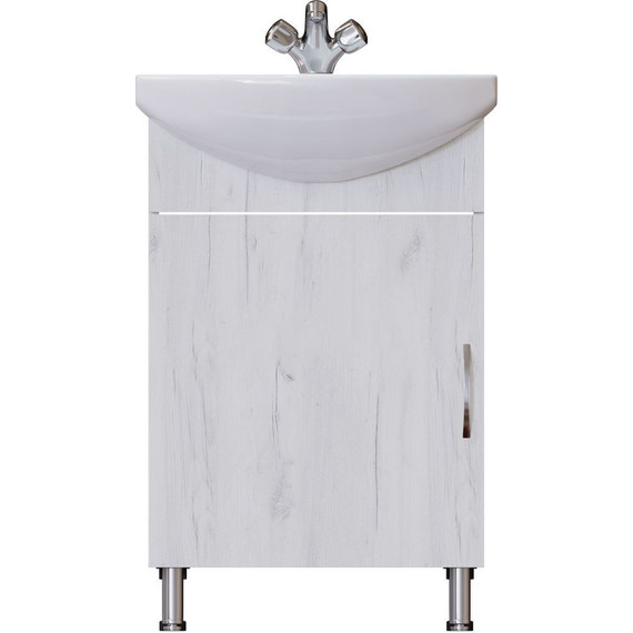 Тумба напольная с раковиной Mirsant Grace 55 см с раковиной Балтика 55, дуб белый (тумба идёт в разобранном виде) фото 3