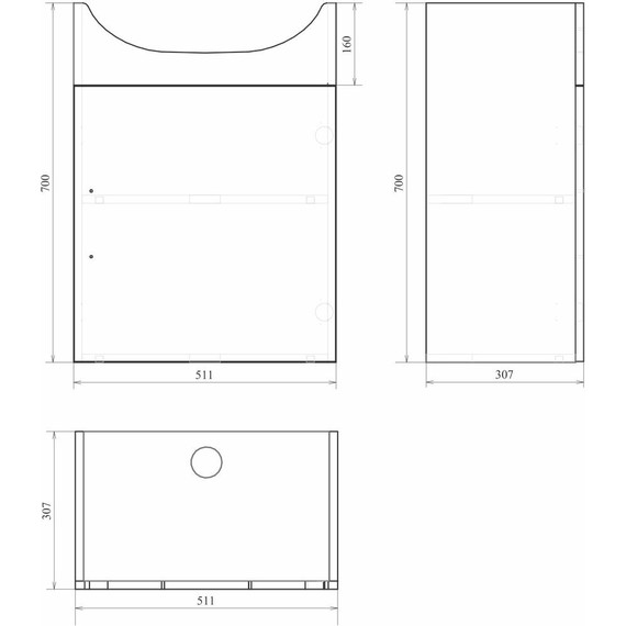 Тумба напольная с раковиной Mirsant Grace 55 см с раковиной Балтика 55, дуб белый (тумба идёт в разобранном виде) фото 7