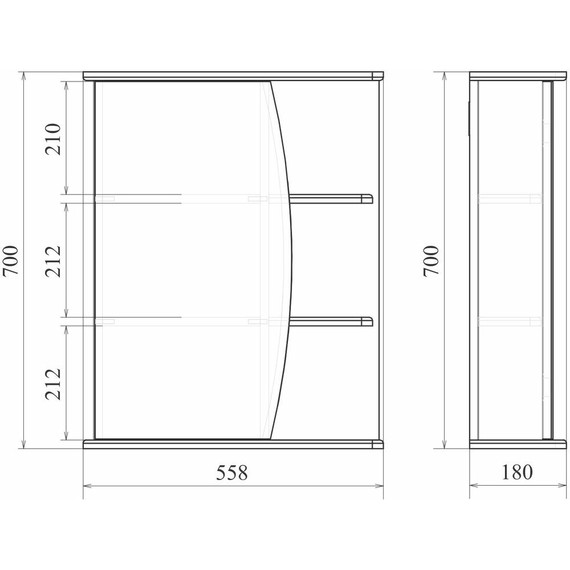 Зеркало-шкаф Mirsant Фарида 20/1 55 см - 2 Зеркало-шкаф Mirsant Фарида 20/1 55 см фото 2