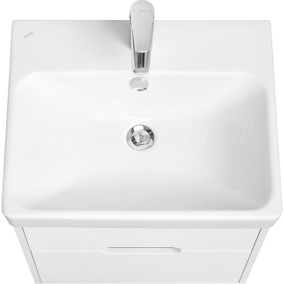 Тумба подвесная с раковиной Акватон Оливия 55 см 1A254201OL010, белый матовый фото 3