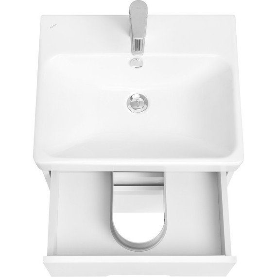 Тумба подвесная с раковиной Акватон Оливия 55 см 1A254201OL010, белый матовый фото 5