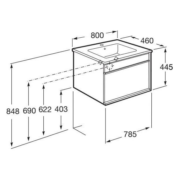 Тумба подвесная с раковиной Roca Aneto 80 см 857430806 - 8 Тумба подвесная с раковиной Roca Aneto 80 см 857430806 фото 8