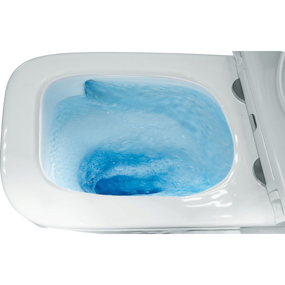 Унитаз подвесной безободковый Azario Teramo AZ-0052-UQ3 с крышкой микролифт (Система смыва торнадо), Цвет производителя: белый фото 4