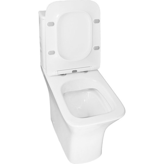 Унитаз-компакт безободковый Azario FRETTA Square AZ-1038A N с тонкой крышкой микролифт фото 4