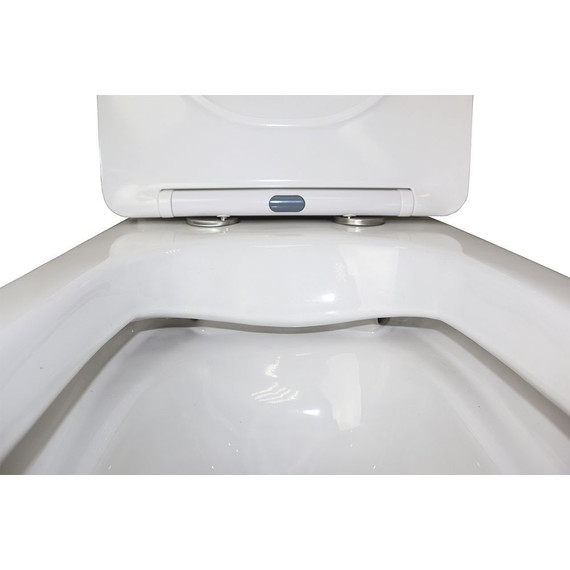 Унитаз-компакт безободковый Azario FRETTA Square AZ-1038A N с тонкой крышкой микролифт фото 7