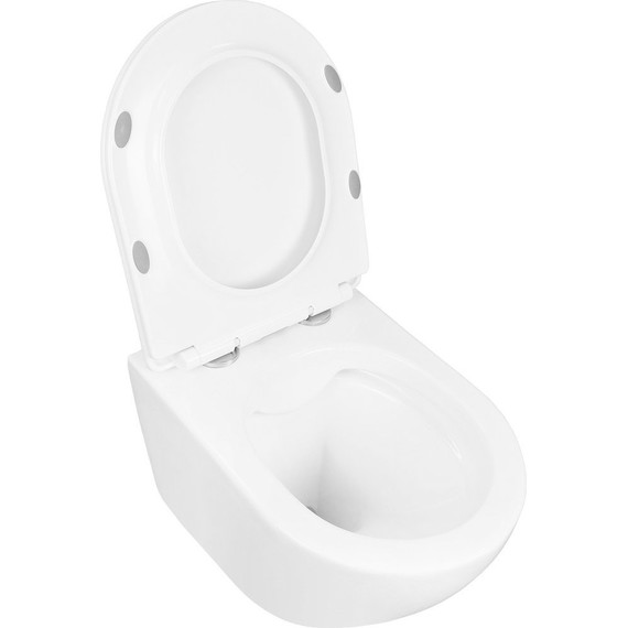 Унитаз подвесной безободковый Azario Fatto AZ-1049WS с тонкой крышкой микролифт фото 3