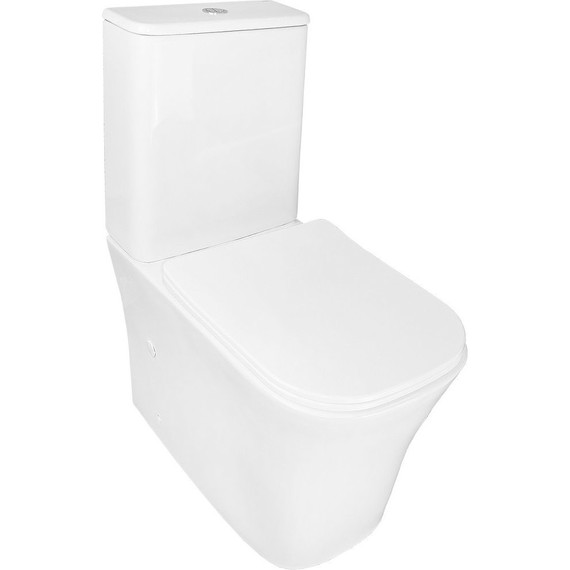 Унитаз-компакт безободковый Azario Anteo Square AZ-1218A с тонкой крышкой микролифт фото 2