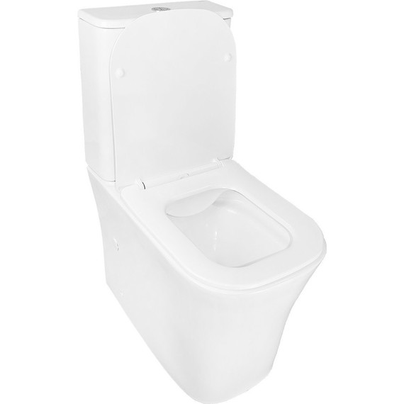 Унитаз-компакт безободковый Azario Anteo Square AZ-1218A с тонкой крышкой микролифт фото 3