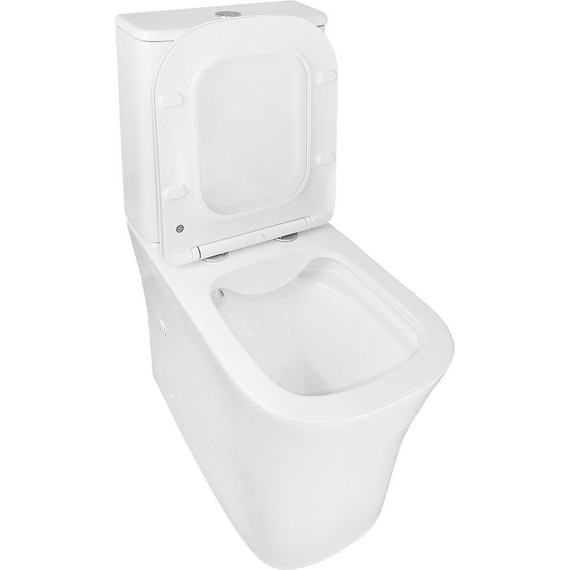 Унитаз-компакт безободковый Azario Anteo Square AZ-1218A с тонкой крышкой микролифт фото 4