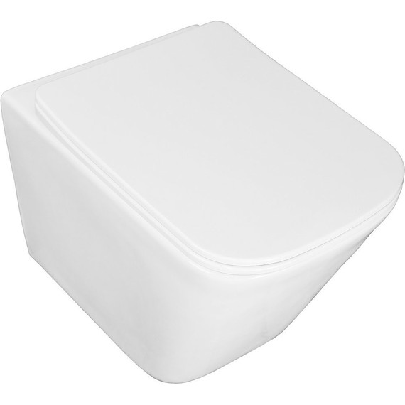 Унитаз подвесной безободковый Azario Hugo AZ-3103 с тонкой крышкой микролифт фото 2