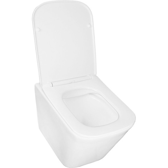 Унитаз подвесной безободковый Azario Hugo AZ-3103 с тонкой крышкой микролифт фото 3