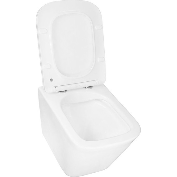 Унитаз подвесной безободковый Azario Hugo AZ-3103 с тонкой крышкой микролифт фото 4