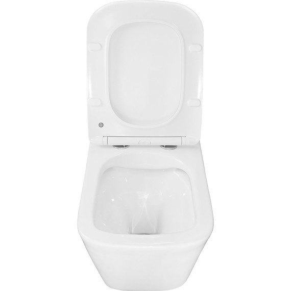 Унитаз подвесной безободковый Azario Hugo AZ-3103 с тонкой крышкой микролифт фото 5