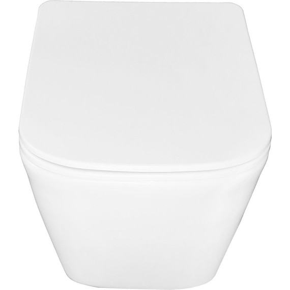 Унитаз подвесной безободковый Azario Hugo AZ-3103 с тонкой крышкой микролифт фото 6