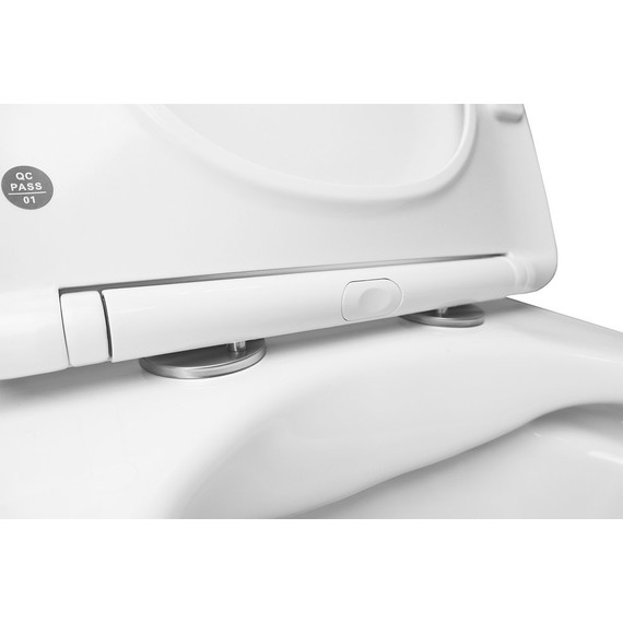 Унитаз подвесной безободковый Azario Hugo AZ-3103 с тонкой крышкой микролифт фото 8