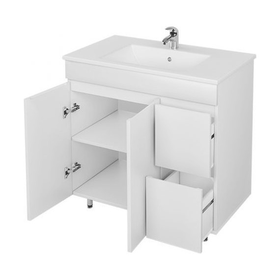 Тумба напольная с раковиной Mirsant Next 80 см (раковина More 80) белый фото 3