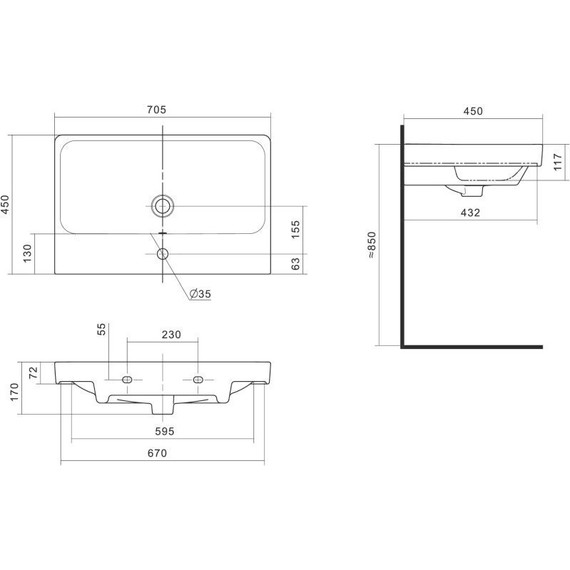 Тумба подвесная с раковиной Акватон Оливия 70 см 1A254301OL010, белый матовый - 10 Тумба подвесная с раковиной Акватон Оливия 70 см 1A254301OL010, белый матовый фото 10