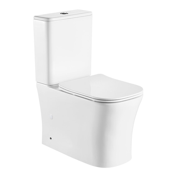 Унитаз-компакт безободковый Azario Anteo Square AZ-1218A с тонкой крышкой микролифт фото 