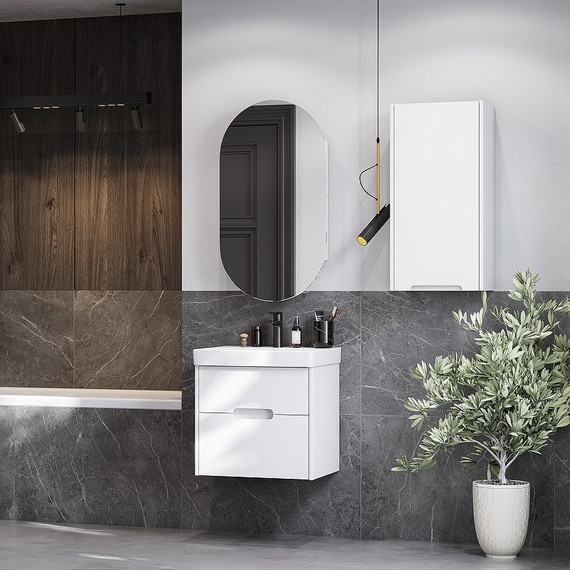 Шкаф подвесной Акватон Оливия 35 см 1A254703OL01R R, белый матовый - 3 Шкаф подвесной Акватон Оливия 35 см 1A254703OL01R R, белый матовый фото 3