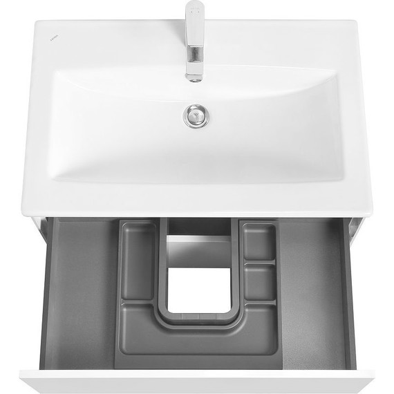 Тумба подвесная с раковиной Акватон Сохо 75 см 1A258101AJ010, белый глянцевый фото 7