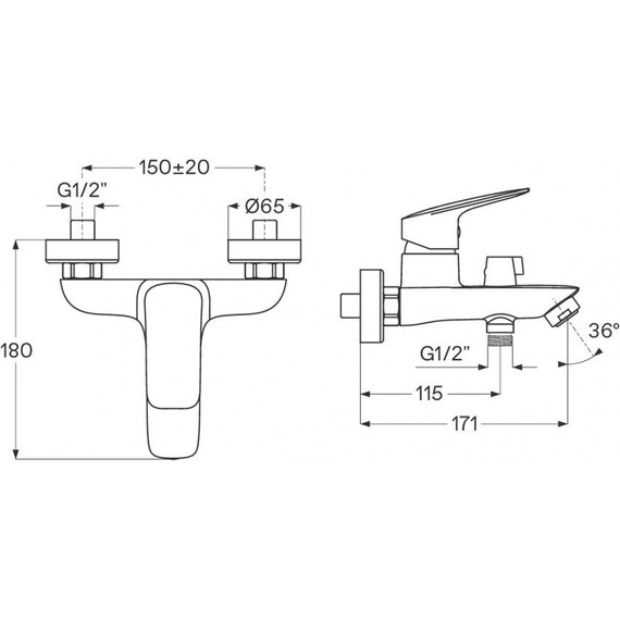 Смеситель для ванны Santek Таос WH5A10009N001, чёрный матовый фото 5