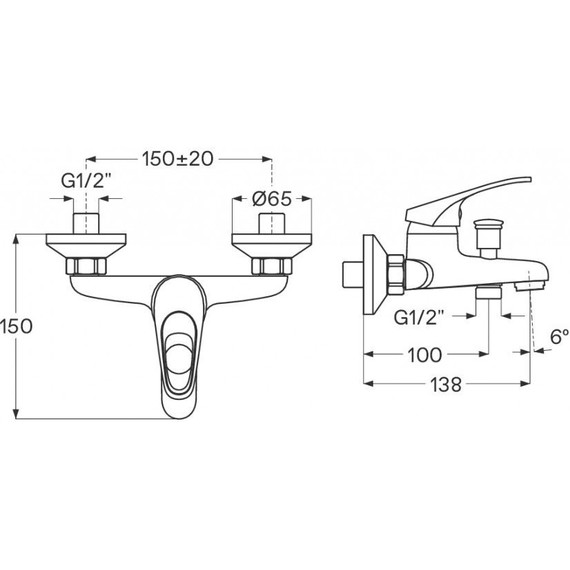 Смеситель для ванны Santek Баус WH5A10010C001 фото 5